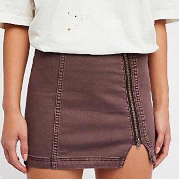 Free People Skirt in Hickory - Picture 1 of 3